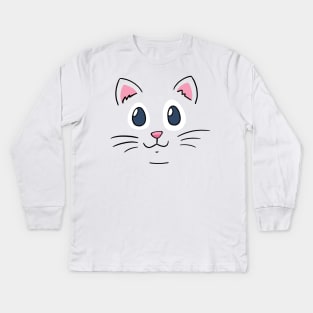 cat face mask and cartoon fashion Kids Long Sleeve T-Shirt